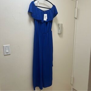 Royal Blue Jumpsuit, never worn, still with tags! Size 10.